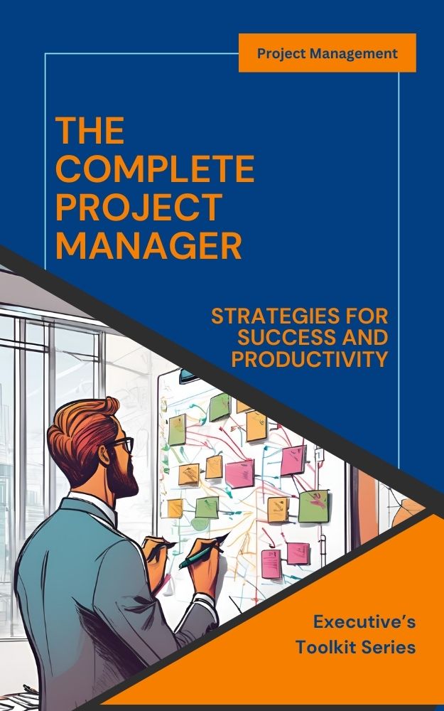 Project manager planning with notes, strategies for success in office setting