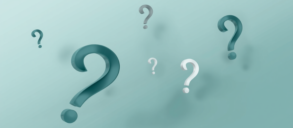 Floating question marks on blue background related to contacting TSP