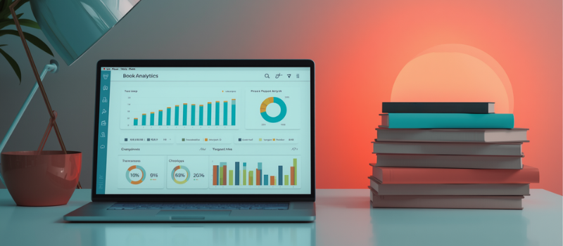 Book analytics on a laptop hinting at publishing trends 2026